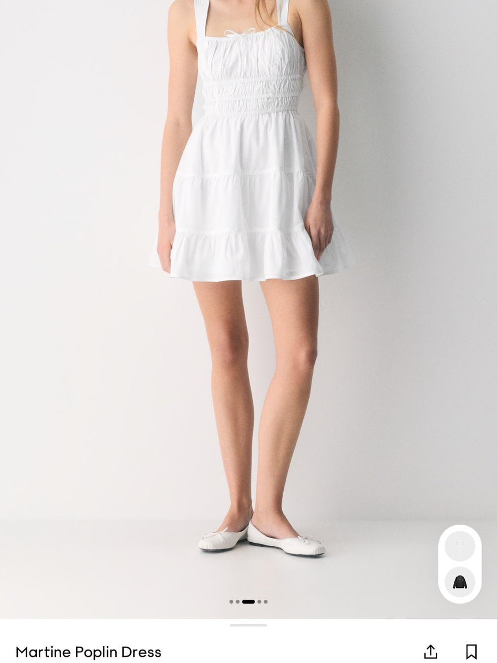 Aritzia White Poplin Tiered Mini Dress